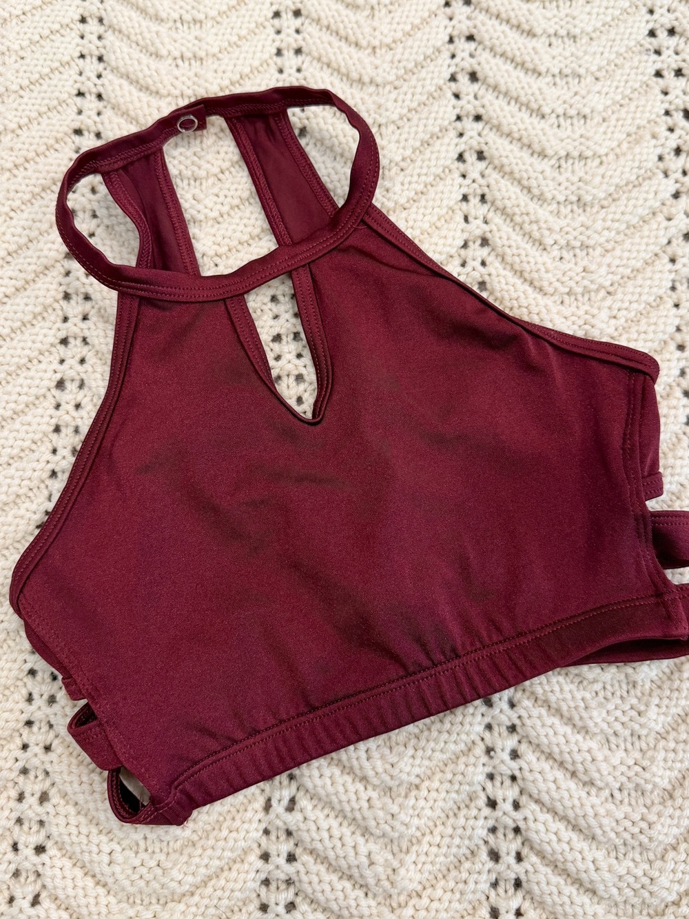 Premiere Collection Body Wrappers Dance Halter Top Competition Maroon Large